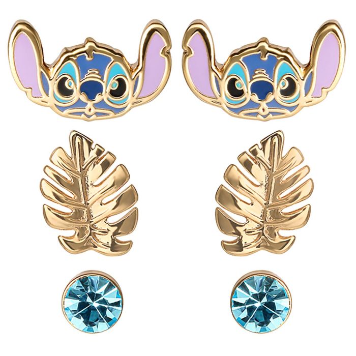 Disney - Blue & Gold Stitch stud earrings / oorbellen set