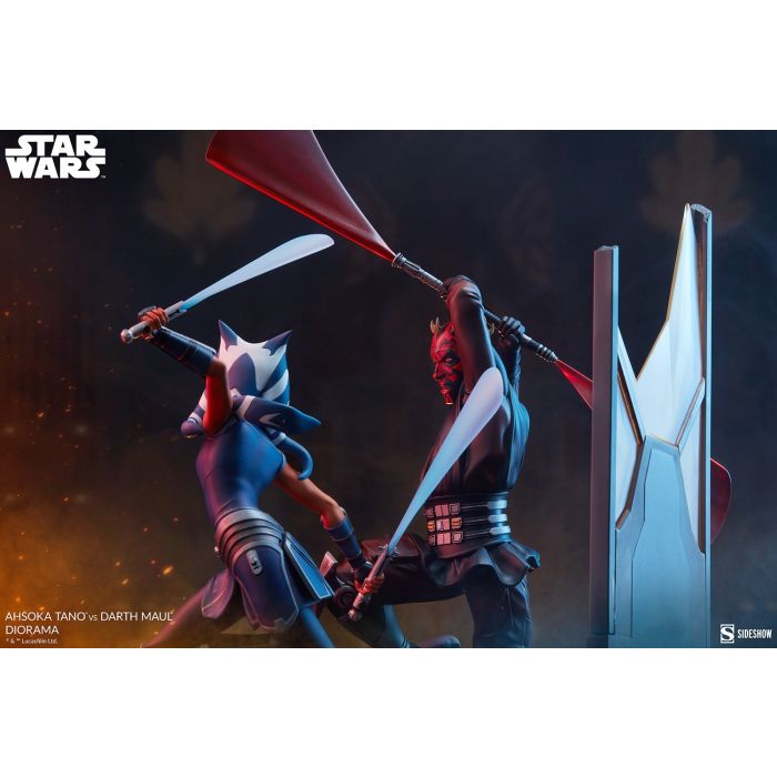 Ahsoka Tano vs Darth Maul Diorama - Sideshow Collectibles - Star Wars: The Clone Wars