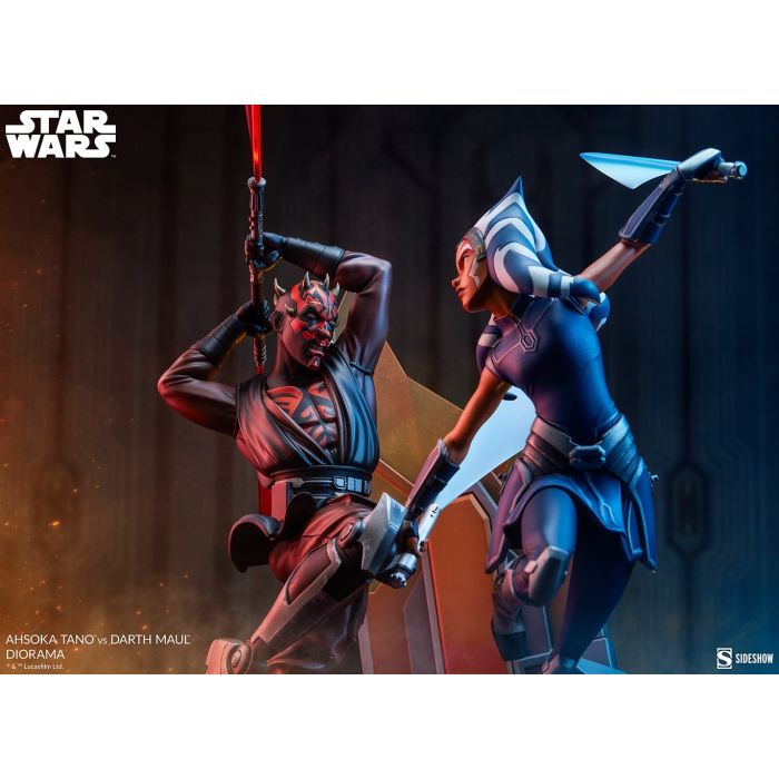 Ahsoka Tano vs Darth Maul Diorama - Sideshow Collectibles - Star Wars: The Clone Wars