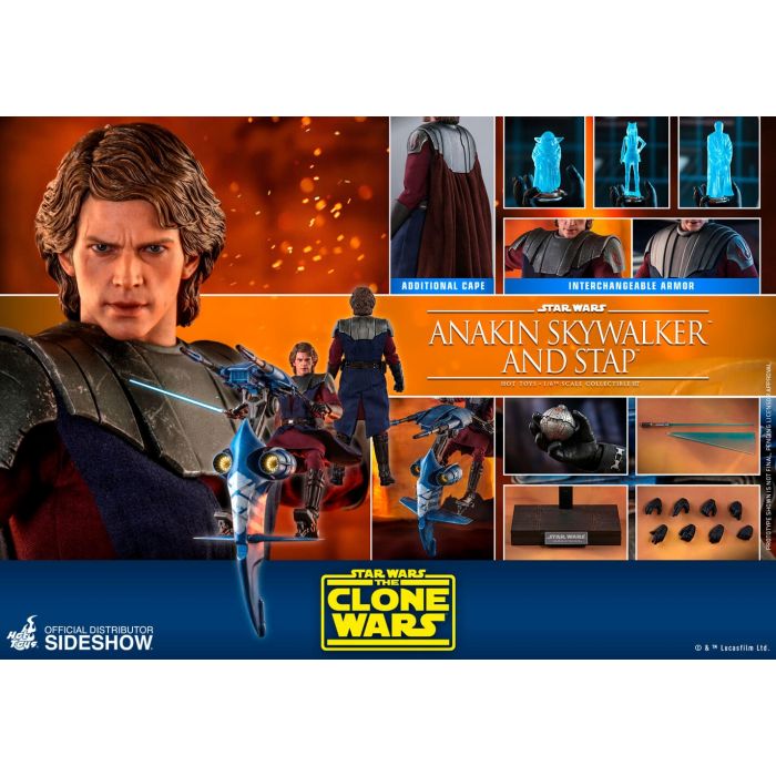 Anakin Skywalker and STAP 1:6 scale Figure - Star Wars: The Clone Wars - Hot Toys