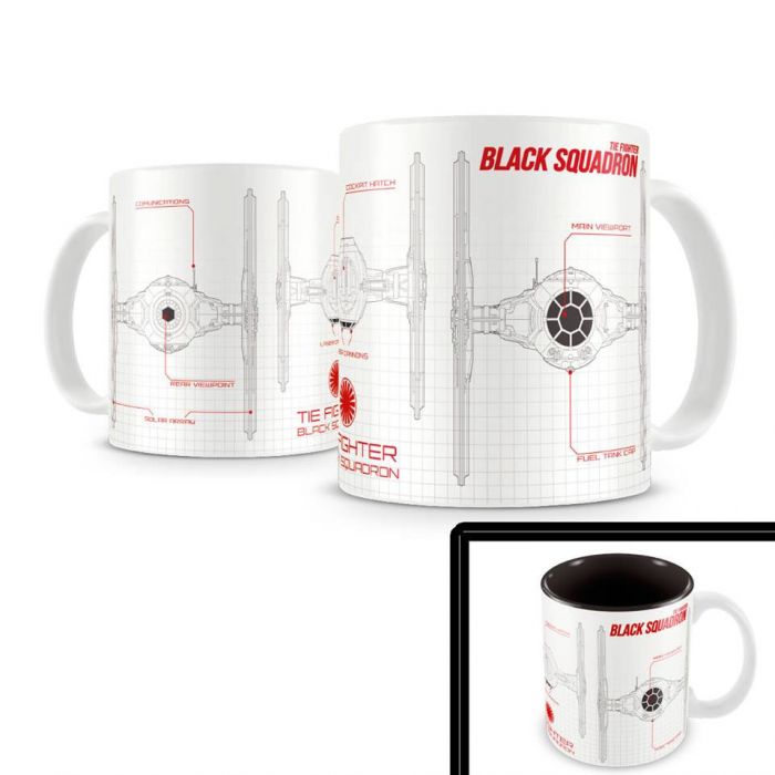 Star Wars: The Force Awakens - Black Squadron Blueprint White-Black Ceramic Mug